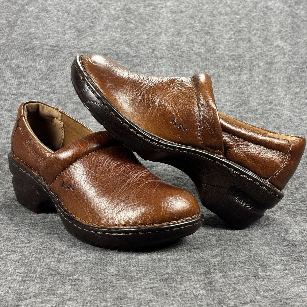 b.o.c. Born Concept Women’s Size 6 Brown Leather Slip On Comfort Loafers Shoes
